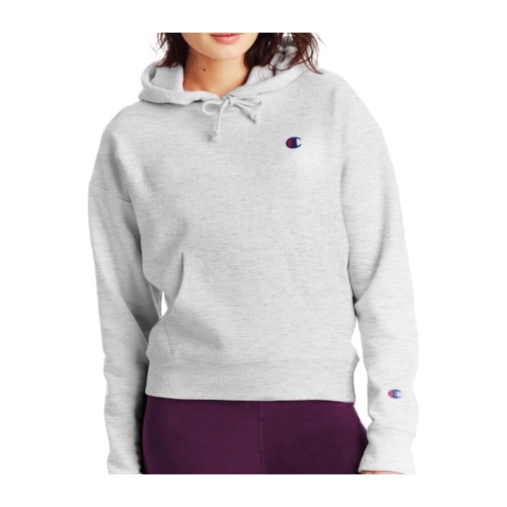 Champion Reverse‎ Weave Hoodie Sweatshirt Women's Small Gray Fleece Pullover